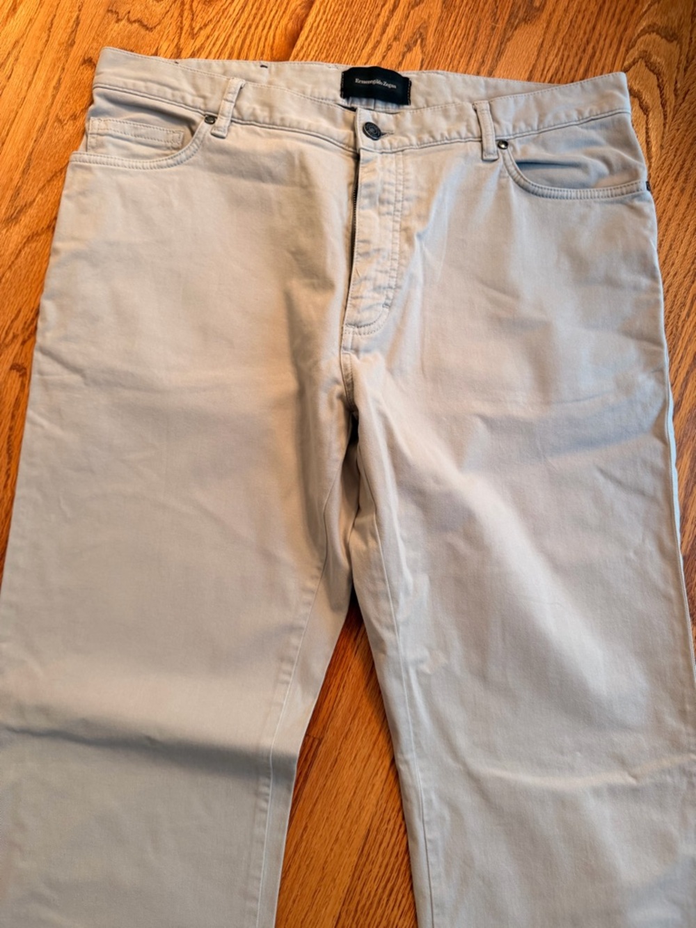 Ermenegildo Zegna Men's Grey Cotton Blend 5 Pocket Chino Pants Size 38 x 34 - Picture 2 of 15